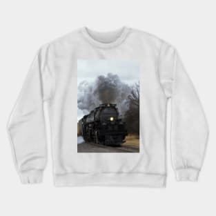 Big Boy 4014 smoke and steam in Black Wolf Kansas Crewneck Sweatshirt